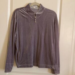 St. John Sport by Marie Gray Zip-Up Sweater Gray Lightweight Knit EUC